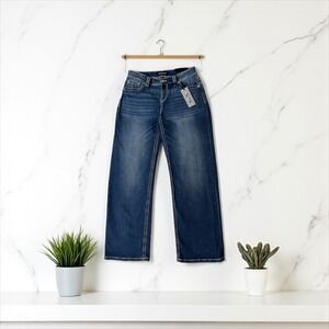 Miss Me Fleur Embellished Pocket Jeans Size 29 Medium Wash Bootcut Denim